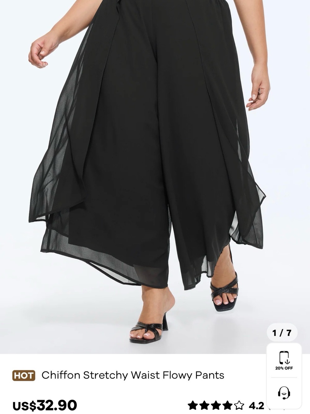 Bloom Chic culotte style chiffon pants - Picture 2 of 8